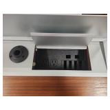 Mobile Wooden Lectern with Storage Cabinet