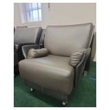 Grey Leather Office Club Chairs Set