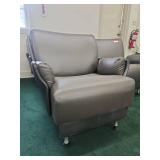 Commercial Grade Grey Leather Waiting Room Chair