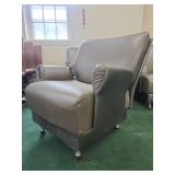 Commercial Grade Grey Leather Waiting Room Chair