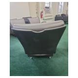 Commercial Grade Grey Leather Waiting Room Chair