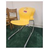 Yellow Student Chair with Chrome Base