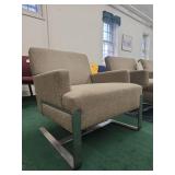 Modern Chrome-Base Lounge Chair
