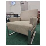 Modern Chrome-Base Lounge Chair