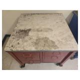Vintage Industrial Metal Desk with Wheels