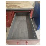 Vintage Industrial Metal Desk with Wheels