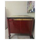 Vintage Industrial Metal Desk with Wheels