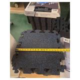 (11) Black 18 in. W x 18 in. L x 0.3 in. Thick Rubber Exercise Gym Flooring Tiles (6 Tiles per Case) (14.3 sq. ft. X 11)