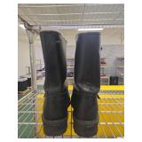 Black Leather Engineer Boots with Buckles Size 12 Wide