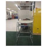 White Perforated Bar-Height Chair