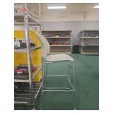 White Perforated Bar-Height Chair