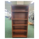 Tall Wooden Bookshelf with Adjustable Shelves
