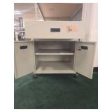Mobile Storage Cabinet with Wood Top