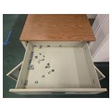 Mobile Storage Cabinet with Wood Top