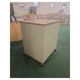 Mobile Storage Cabinet with Wood Top