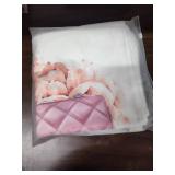 Pink Quilted Handbag Watercolor Throw Pillow Cover 18x18