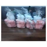 Pink white blue Ceramic Bunny Candles - Set of 12