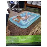 SLOOSH Inflatable Tanning Pool Lounger Float, 85 x 57 Extra Large Pool Floats Adult with Pillow, 4 in 1 Suntan Tub Raft Floatie,Sunbathing Bed Lounge for Water Blow Up Ball Pit Party Gifts, XL-Blue