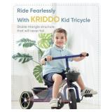 KRIDDO Kids Tricycles Age 24 Month to 4 Years, Toddler Kids Trike for 2.5 to 5 Year Old, Gift Toddler Tricycles for 2-4 Year Olds, Trikes for Toddlers, Blue