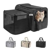 MIDOG Cat Carrier Soft for Small to Medium-Sized Cats,Up to 15 Lbs,TSA Airline Approved Soft Sided Pet Carrier,Collapsible Travel Cat Bag(Black)