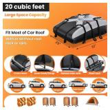 Sailnovo Car Roof Bag Cargo Carrier 20 Cubic,Waterproof Cargo Roof Bag for Most Vehicles with/Without Roof Rack with Strap, Anti-Slip Mat,6 Door Hooks(Classic Gray-Green)