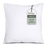 ROYALE LINENS 20 x 20 Pillow Insert - Down Alternative Throw Pillows Insert - Square Pillow Pack of 1 White - Bed & Couch Pillows - Inner Cushion for Bed, Cushion for Living Room - Shams Stuffer