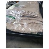 H.VERSAILTEX Waffle Bath Mat Super Absorbent Bathroom Mats Non Slip Bath Rugs for Bathroom Floor Machine Washable Ultra Soft Bathroom Rugs for Beside Tub, (32 x 20 Plus 24 x 60 - Inches, Irish Cream)