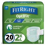 Medline FITULTRAXXLZ FitRight Ultra Briefs, XX-Large (Pack of 20)