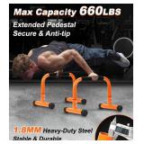 TABEKE Push Up Bar, 12 High Parallettes Bars & Dip Bar With Full-Cover Foam Handles, No Wobbling Calisthenics Equipment For Handstand, L-Sit, Gymnastics, Strength Training Home Gym