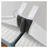 FeelAtHome 3-in-1 Bed Bridge Converter Kit Twin XL to King | Split King Gap Filler with Attached Fitted Sheet & Straps | Adjustable Bed Mattress Connector (White)