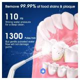 H2ofloss Water Dental Flosser Portable Dental Oral Irrigator with 5 Modes, 6 Replaceable Jet Tips, Rechargeable IPX7 Waterproof Teeth Cleaner for Home and Travel -300ml Detachable Reservoir (HF-6)