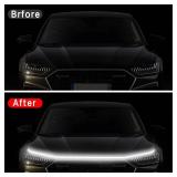 HConce 59 Inch Car Hood Light Strip, Dynamic LED Strip Light, Exterior Flexible Headlight Waterproof Daytime Running Light Strip for Truck, SUV (White Light)