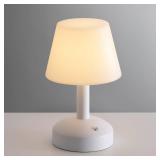 KDG Modern Cordless Small Table Lamps, Outdoor Portable Shower Waterproof LED Dimmable Desk Lamp, 5000mAh Rechargeable Battery Operated Lighting for Restaurant, Bedroom, Bathroom, Night Light (White)