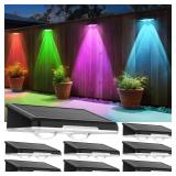 APILAB Solar Fence Lights Outdoor 8 Pack - 8 Modes (RGB Cycle/Fixed), Fence Lights Solar Powered for Outside, IP65 Waterproof, Deck Lighting for Wall, Step, Patio, Pathway, Stairs