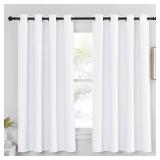 NICETOWN White Room Darkening Curtain for Bedroom 63 inches Long - (50% Blackout) Grommet Thermal Insulated Window Treatment Sound Reducing Drapes for Living Room (1 Panel, W52 x L63)