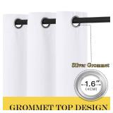 NICETOWN White Room Darkening Curtain for Bedroom 63 inches Long - (50% Blackout) Grommet Thermal Insulated Window Treatment Sound Reducing Drapes for Living Room (1 Panel, W52 x L63)