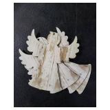 Christmas Wooden Angel Ornaments - White Rustic Tree Decorations With Hanging Ropes - Wood Small Angels for Crafts Home Decor (24 Pieces)