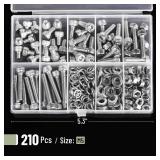 Mr. Pen- Nuts and Bolts Assortment Kit, Multipcs, Stainless Steel, M5 Screws (7 Sizes 6-30mm) Hex Socket Head Cap Assorted Nuts and Bolts, Nut Bolt and Washer Assortment, Bolt and Nut Assortment