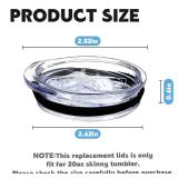 XccMe 20oz Skinny Tumbler Replacement Lids 2 Pack,Spill Proof Splash Resistant Silicone Sliding Covers,Straw Friendly, BPA Free