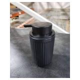 BosilunLife Dish Hand Soap Dispenser - Black Liquid Pump Soap Dispenser for Bathroom Decro 12oz Ceramic Kitchen Dish Dispenser with Rust-Proof Liquid Pump Modern Refillable Lotion Bottles