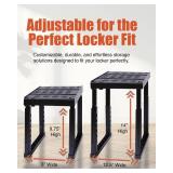 Piffny Locker Organizer Shelfï¼ Adjustable Width and Height, Stackable, Ideal Locker Shelf for School, Office, Gym Lockers, or Even Kitchen Cabinets & Under Sink Organization (Black 1 Pack)