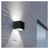 SOTTLOT Solar Wall Lights, 4000K 700LM Up and Down Solar Lights Outdoor Waterproof, Super Brightness Cube Design LED Solars Outdoor Light Decorative for Porch Patio Yard Fence, 1pcs