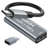 Papeaso Video Capture Card, Video Recording Card Wonderful 4K HDMI to 1080P USB C for Gaming Streaming TV Recorder, for Windows Mac OS System with USB C Adapter to Adjust PS4, Switch, Xbox1