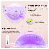 LadyMisty 72W UV LED Nail Lamp Light Dryer for Nails Gel Polish with 18 Beads 3 Timer Setting & LCD Touch Display Screen, Auto Sensor, Professional Nails, Pink