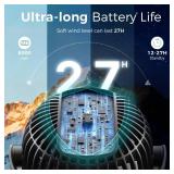 Momcozy Portable Stroller Fan, 8000mAh, 27H Ultra-long Battery Life, Detachable 4 Speed 360°Rotate, LED Night Light with 2 Modes, USB Rechargeable Handheld Cooling Fan for Travel, Car Seat, Bedroom