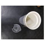 Ello Ogden Ceramic Travel Mug with Splash-Resistant Slider Lid and Protective Silicone Boot, Perfect for Coffee or Tea, BPA Free, Dishwasher Safe, Gray, 16 oz, 758-0438-040