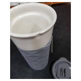 Ello Ogden Ceramic Travel Mug with Splash-Resistant Slider Lid and Protective Silicone Boot, Perfect for Coffee or Tea, BPA Free, Dishwasher Safe, Gray, 16 oz, 758-0438-040