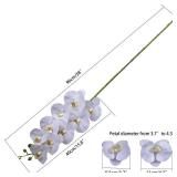 Fnize Orchid Stems Artificial Flowers Real Touch Latex Faux Phalaenopsis Branches 9 Large Blooms 38 Inches 2pcs White