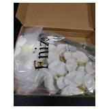 Fnize Orchid Stems Artificial Flowers Real Touch Latex Faux Phalaenopsis Branches 9 Large Blooms 38 Inches 2pcs White