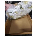Fnize Orchid Stems Artificial Flowers Real Touch Latex Faux Phalaenopsis Branches 9 Large Blooms 38 Inches 2pcs White